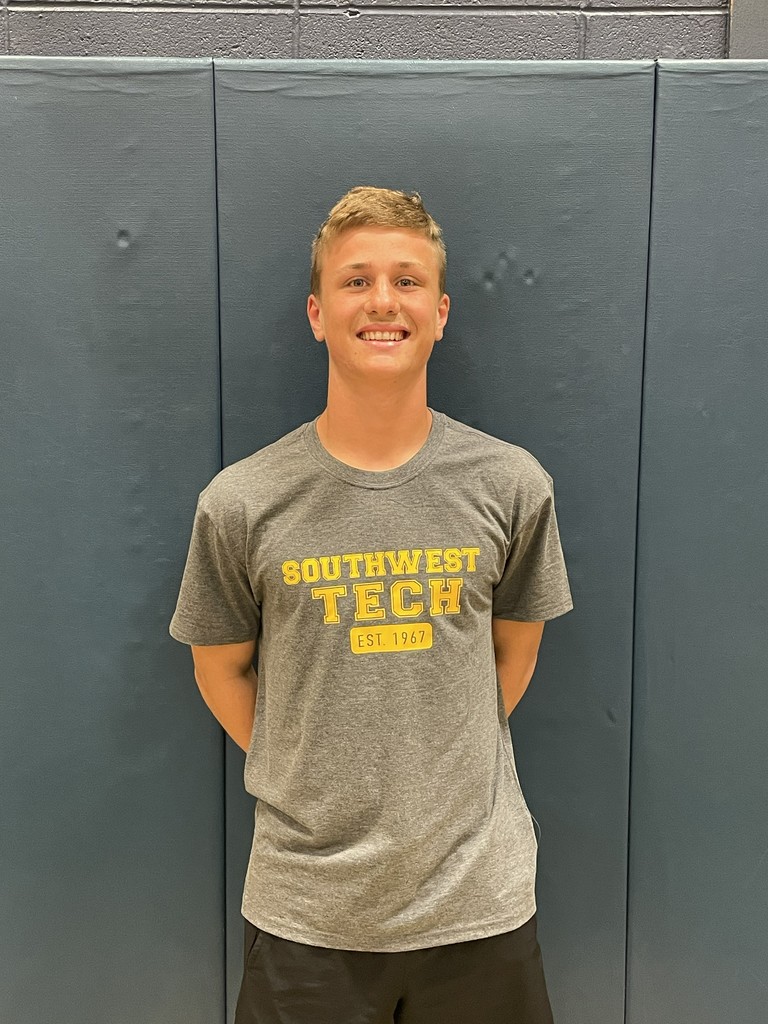 Student wearing Southwest Tech shirt.