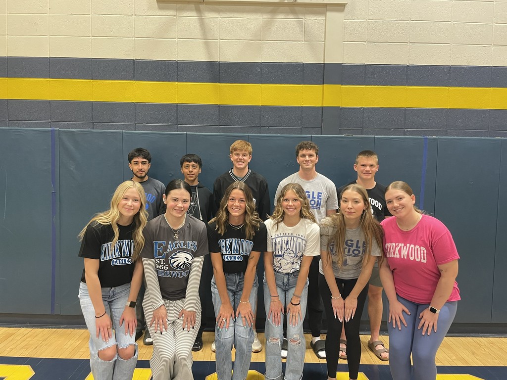 Group of students wearing Kirkwood shirts.