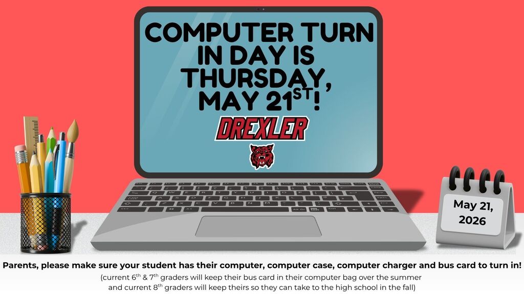Computers will be checked in on Thursday, May 21st!