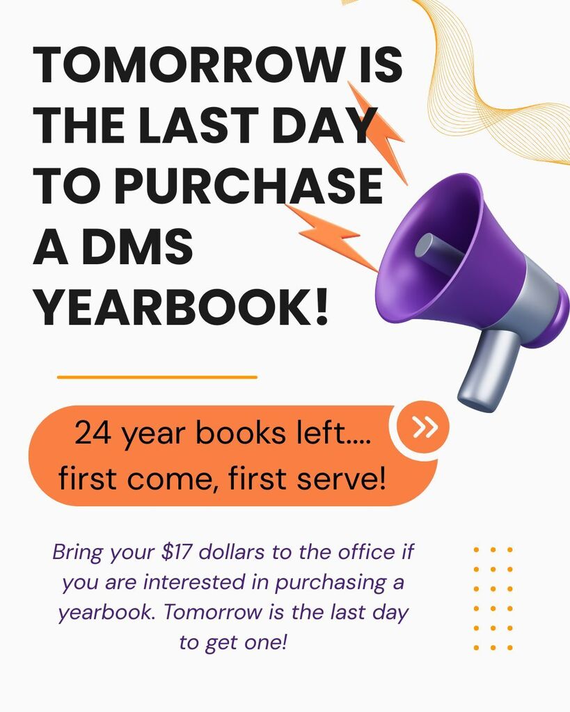 Last day to get a yearbook is Thursday, May 21st!