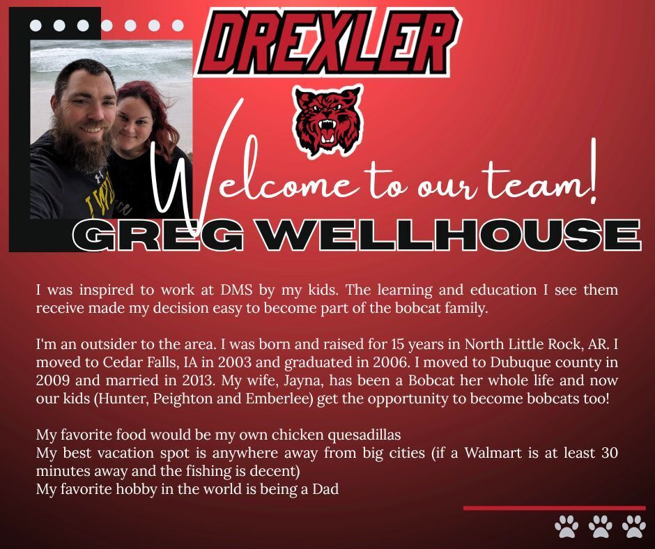Welcome Greg Wellhouse!