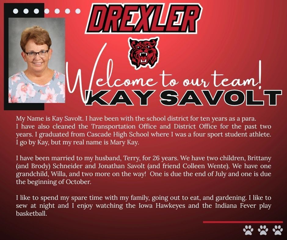 Welcome to DMS Kay Savolt!