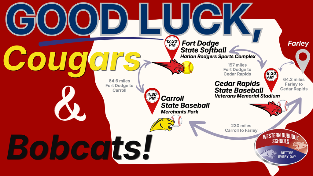 State of Iowa outlining baseball and softball games.
