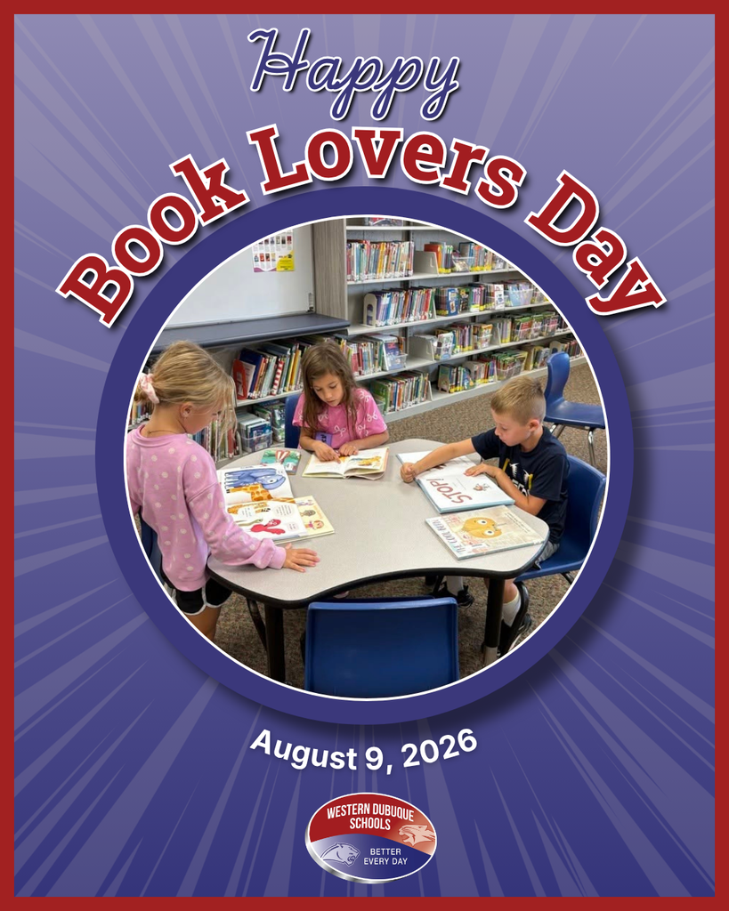 Happy Book Lovers Day on August 9, featuring three children reading together around a table in a school library.
