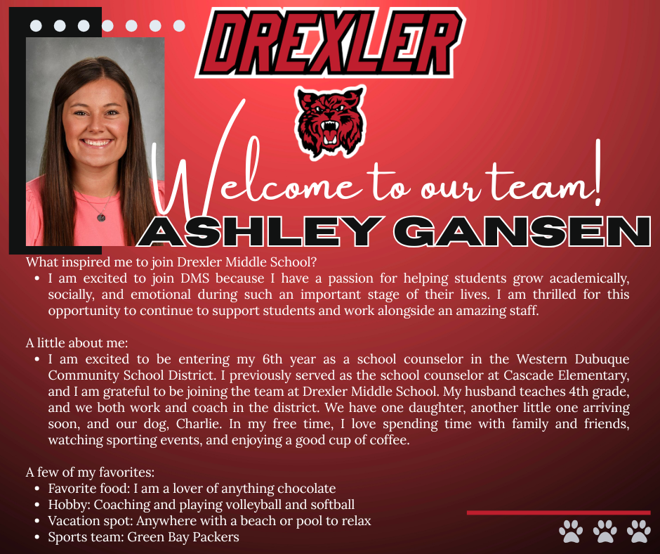 Welcome to DMS Mrs. Gansen!