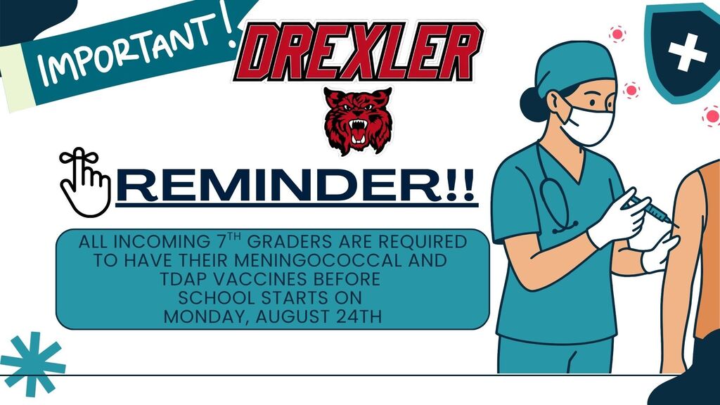 Reminder for 7th graders!