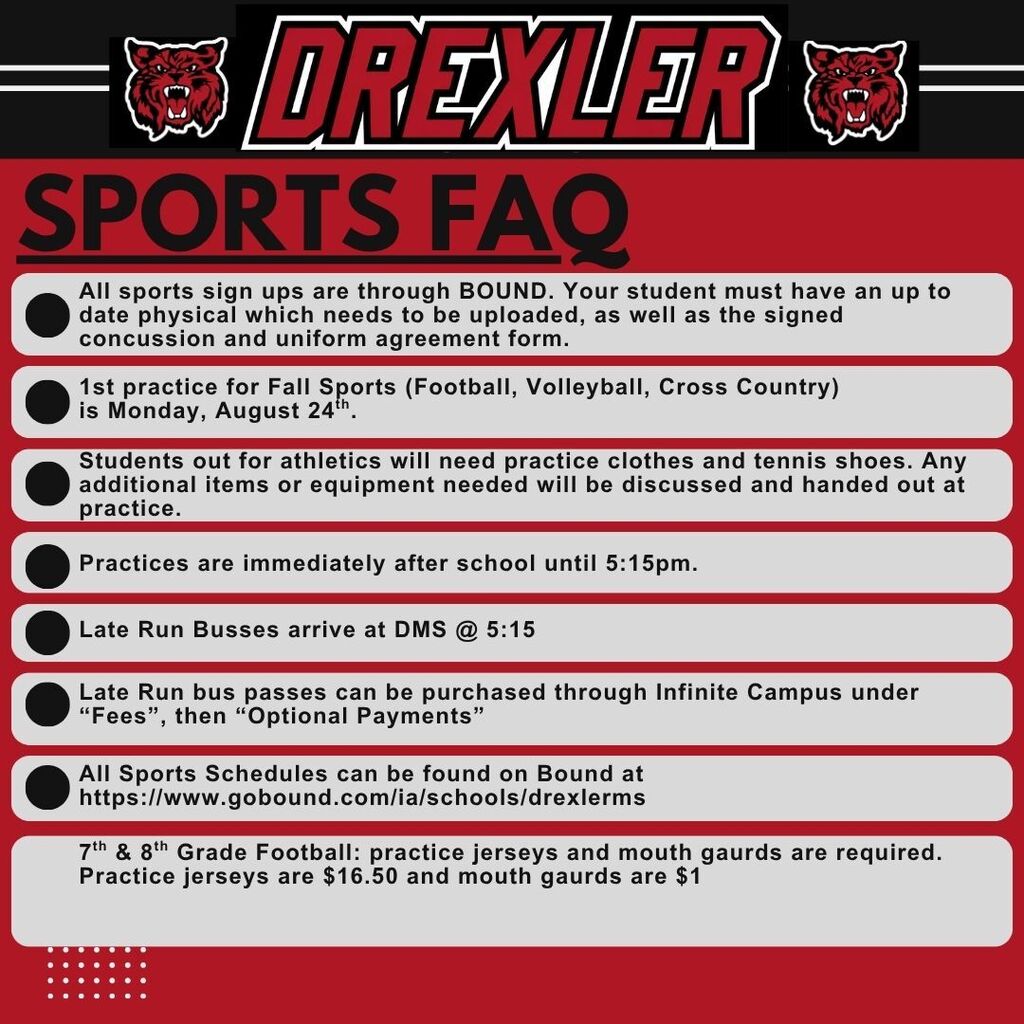 DMS sports FAQ's