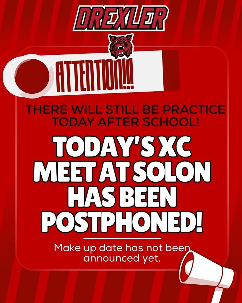 DMS XC meet is postponed today!
