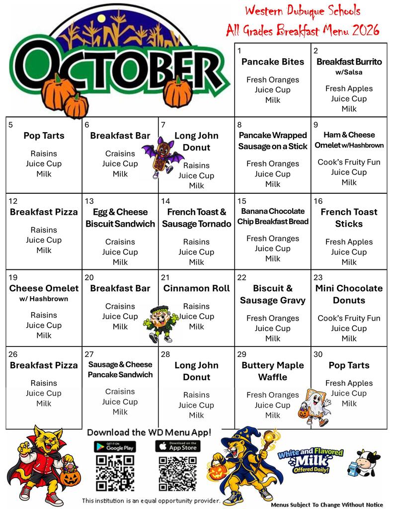 October breakfast menu
