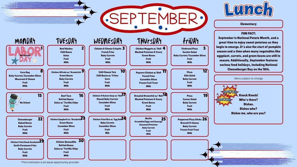 SY 25-26 September Menus
