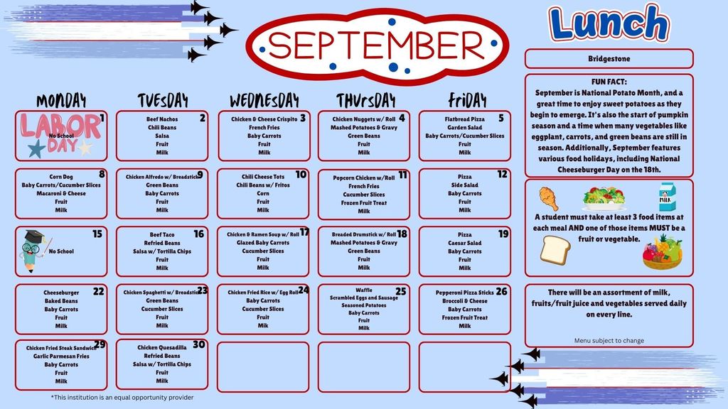 SY 25-26 September Menus
