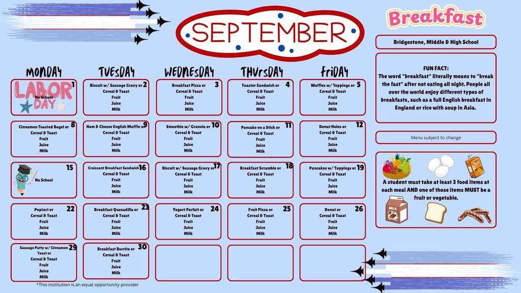 SY 25-26 September Menus