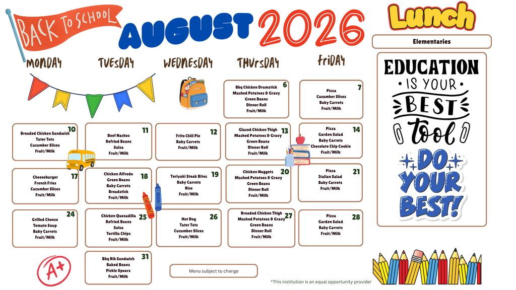 SY 26-27 Menus August