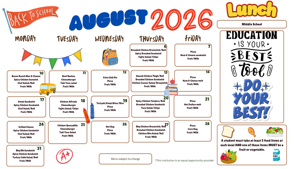 SY 26-27 Menus August