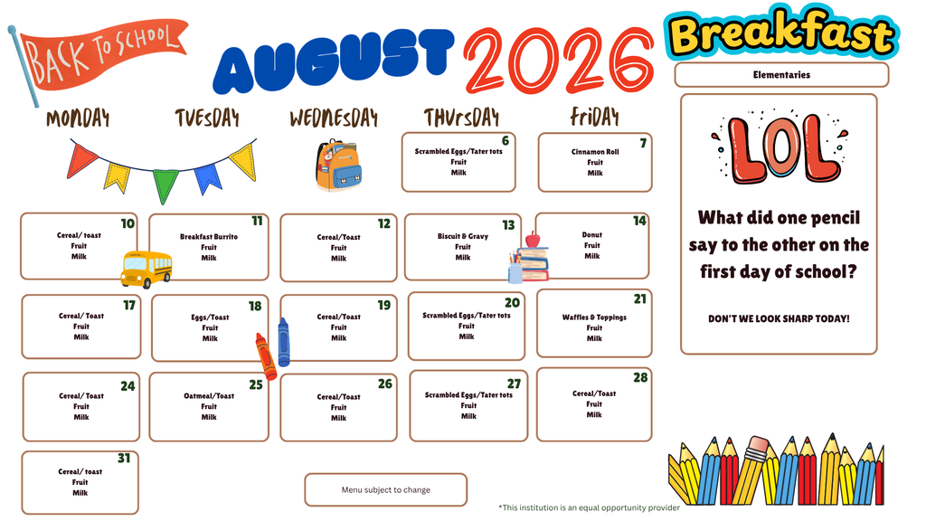 SY 26-27 Menus August