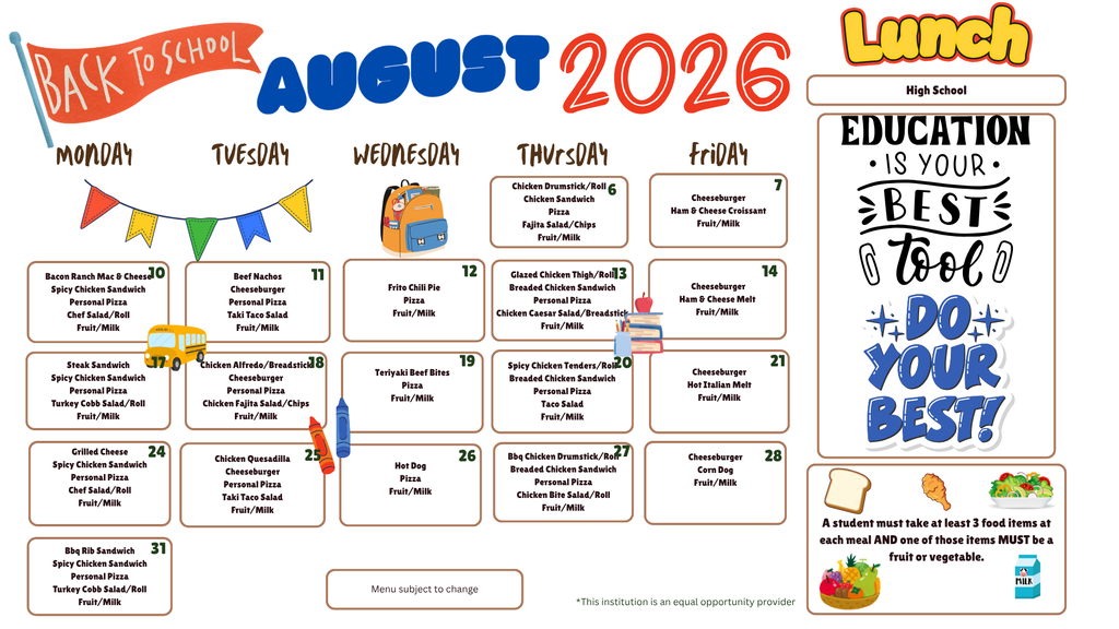 SY 26-27 Menus August