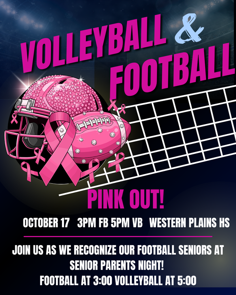 Pink out for Football senior parents night and Volleyball