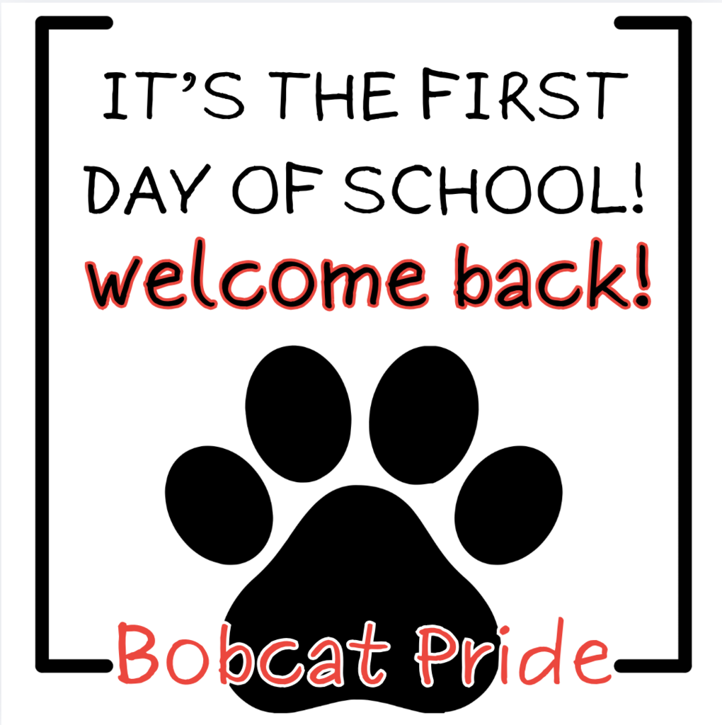 a white background welcoming students to school