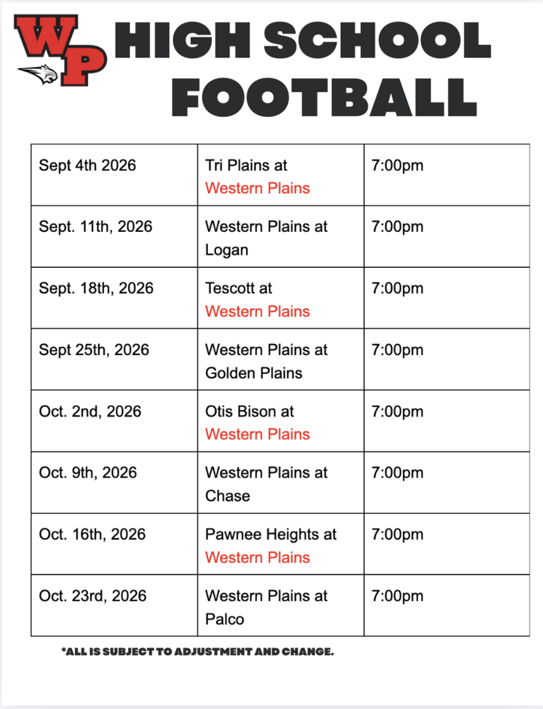 a white background shows a sports schedule