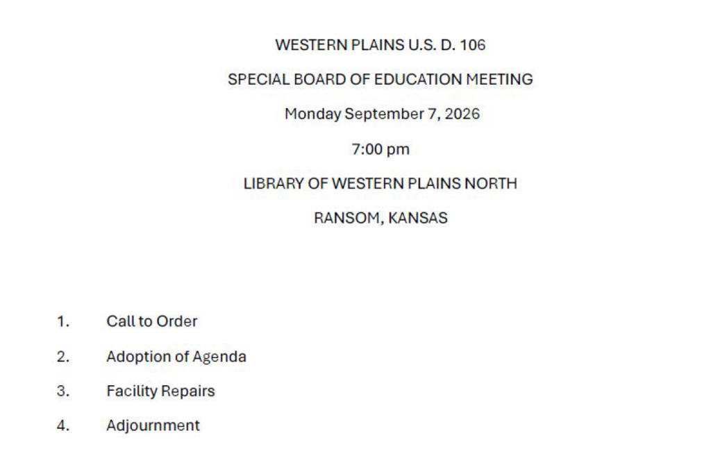 9-7-26 Special Meeting