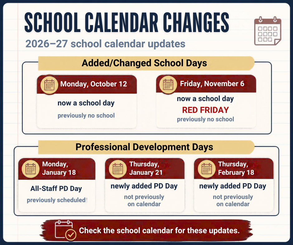 School Calendar Changes