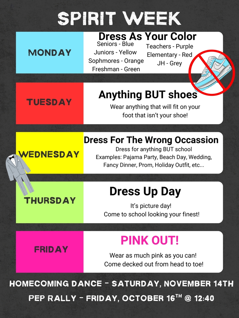 Updated spirit week
