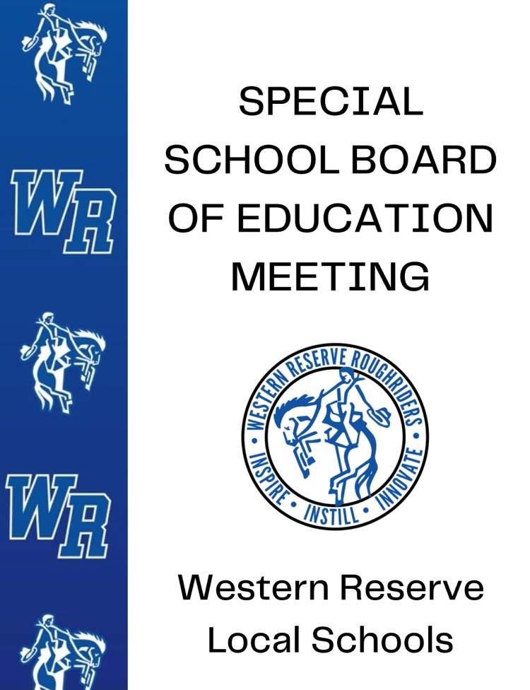 special Board of Education meeting sign