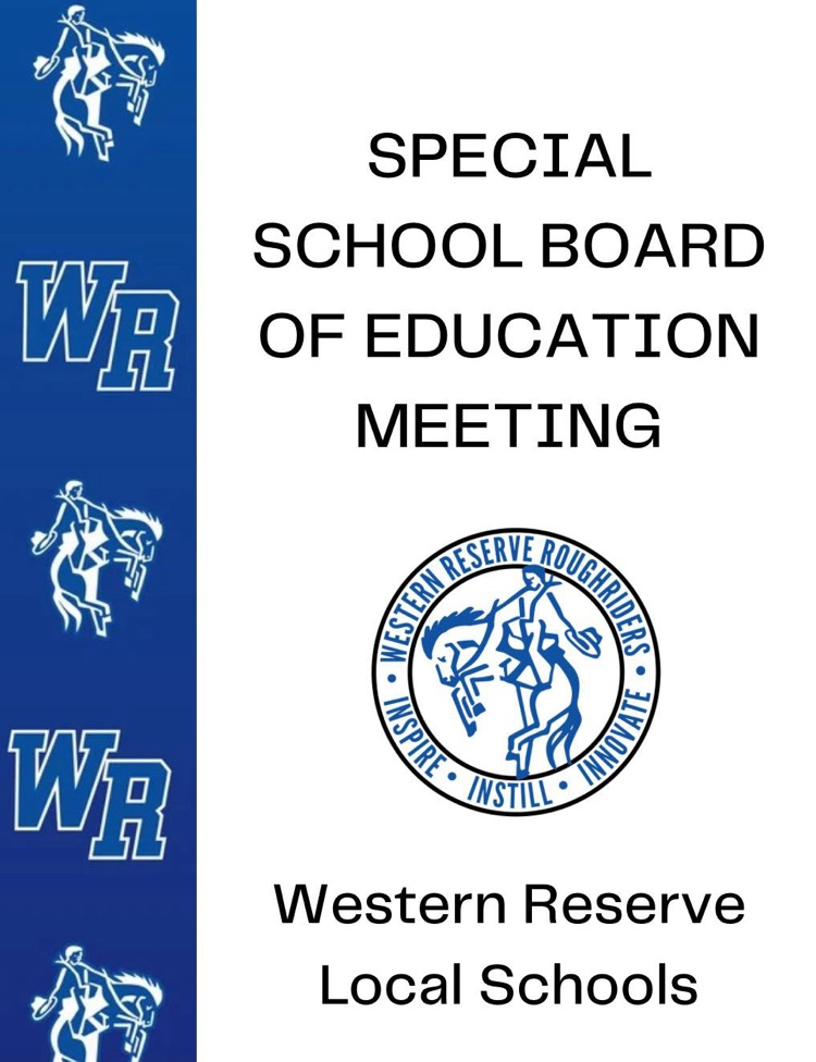 School board meeting sign