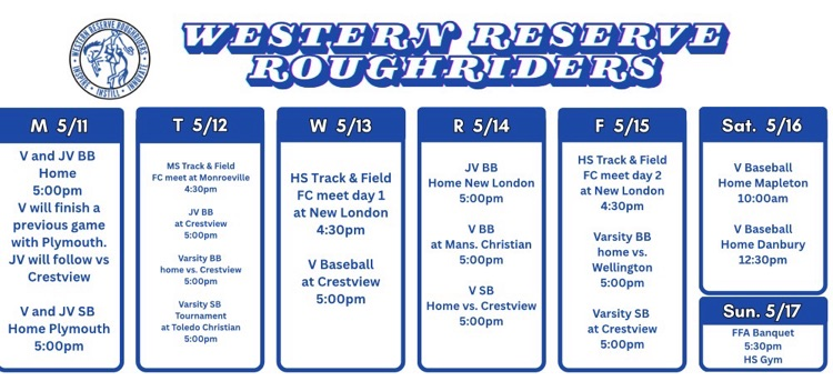 weekly events calendar