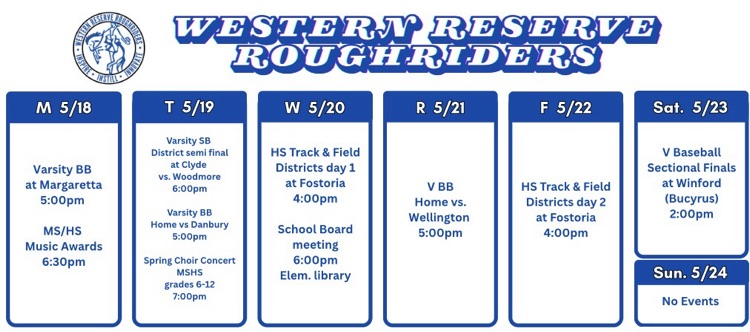 weekly events schedule