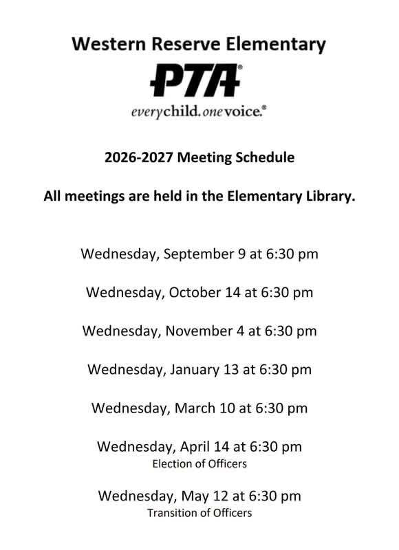 PTA meeting schedule