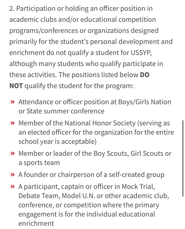 U.S. Senate Youth Program Info