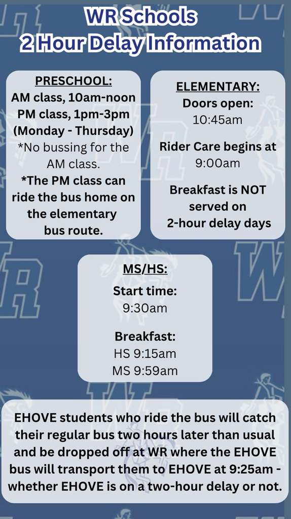 Two hour delay schedule