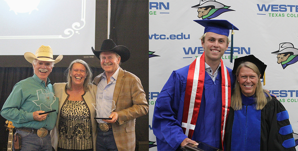 Dr. Beebe with Alumni Jody Nix and Dave Appleton in 2022, Dr. Beebe with 2023 Outstanding Student August Svendsen