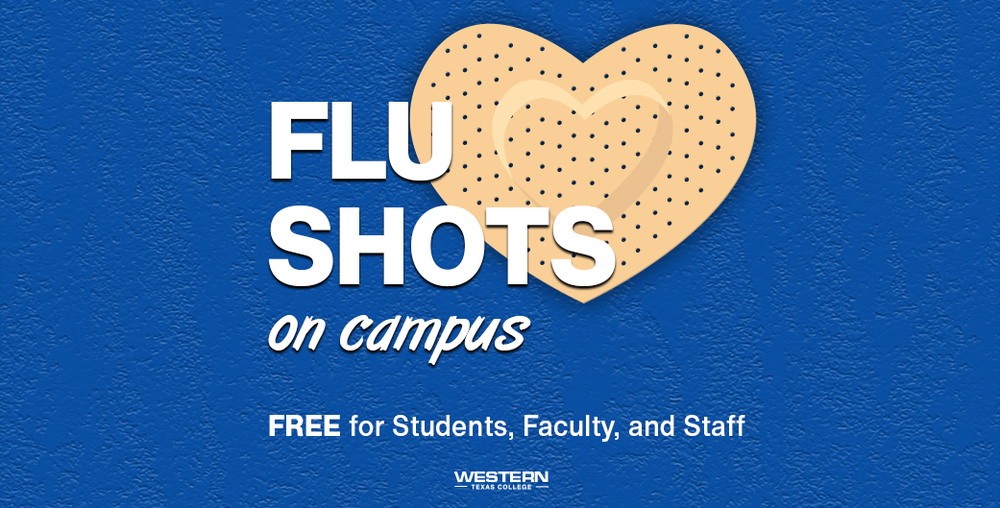 Flu shots graphic with heart bandaid