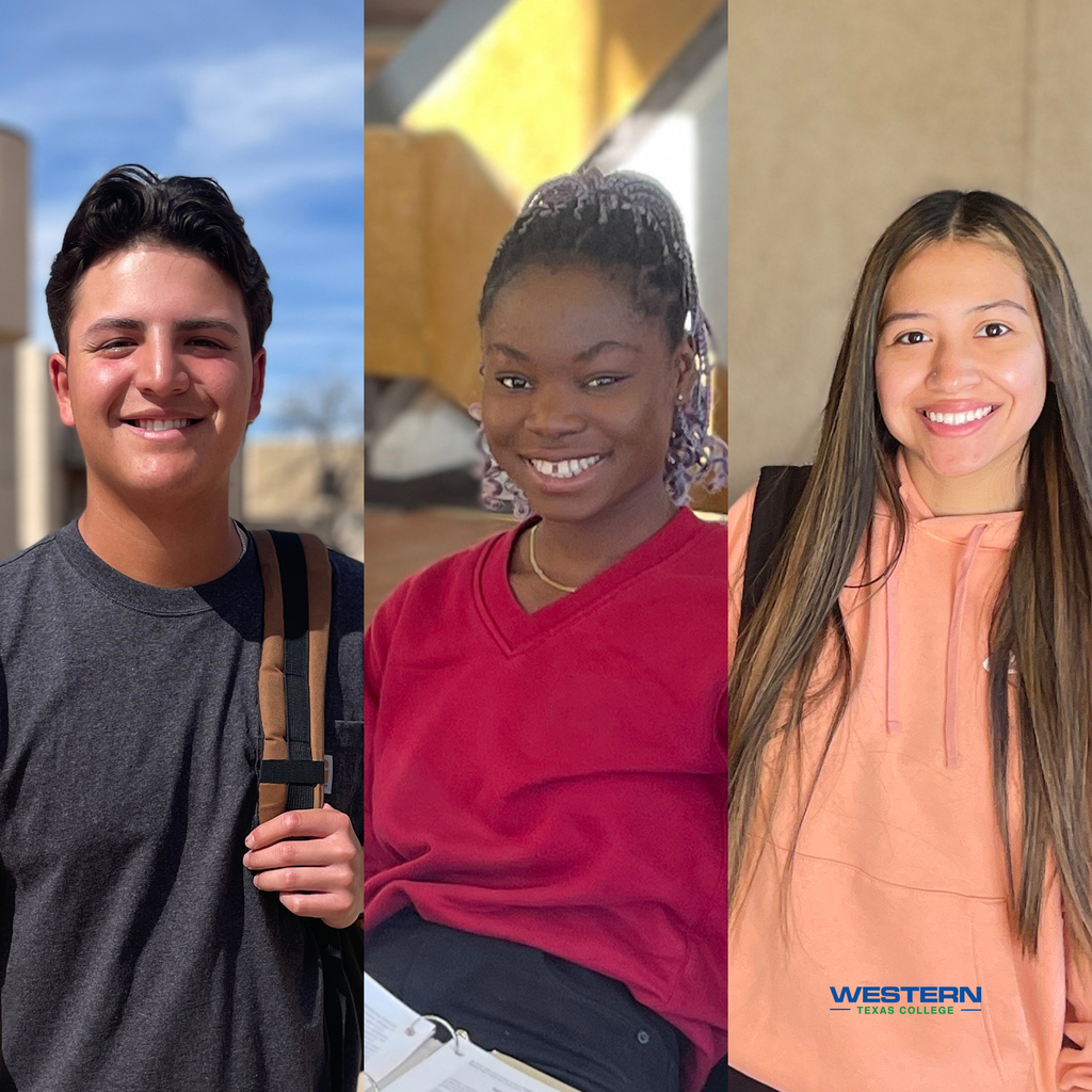 Split image of three WTC students smiling.
