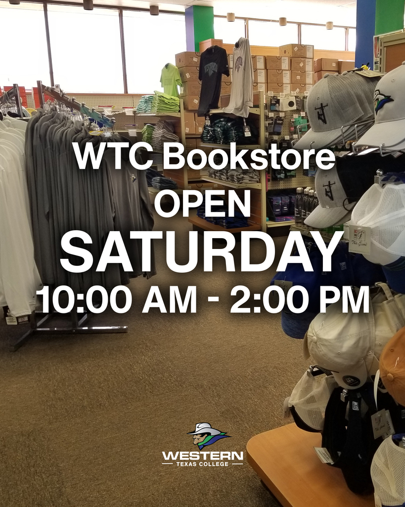 Bookstore open Saturday 10-2.