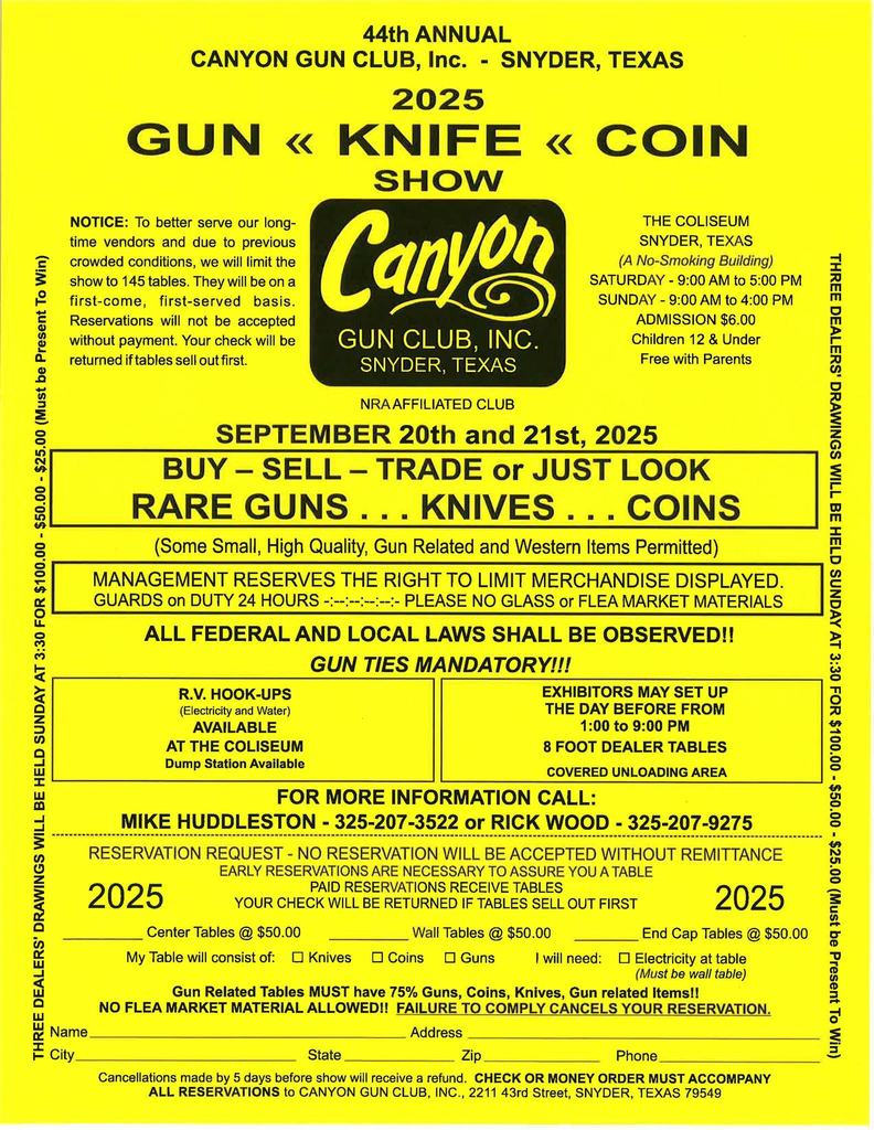 2025 Gun Show flyer