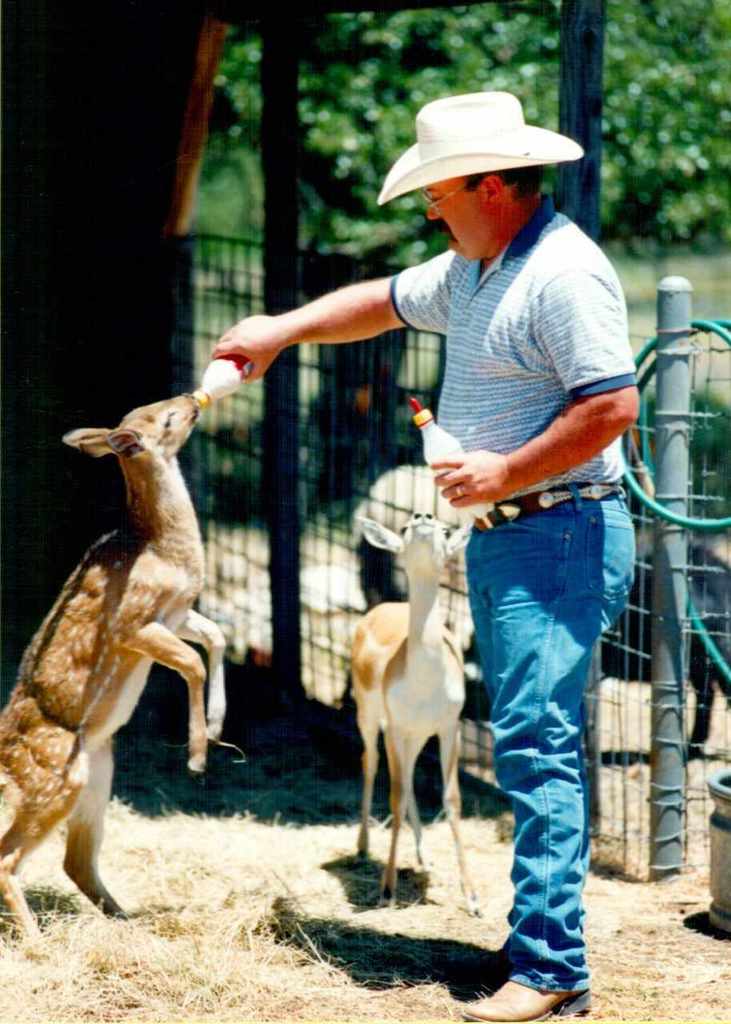 Mike Bowlin feeding a baby deer