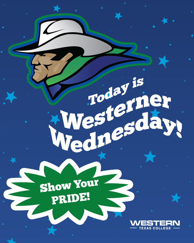 A graphic announcing that today is Westerner Wednesday with the mascot at the top.