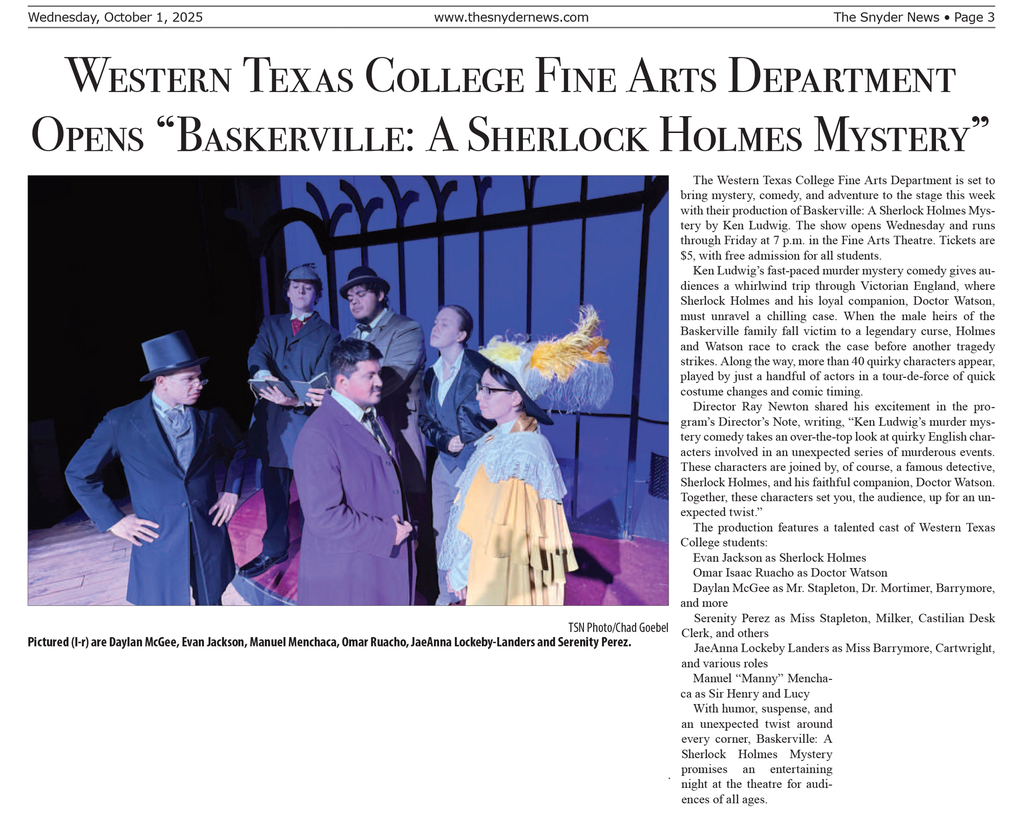 Photo of Snyder Daily news article about the play.