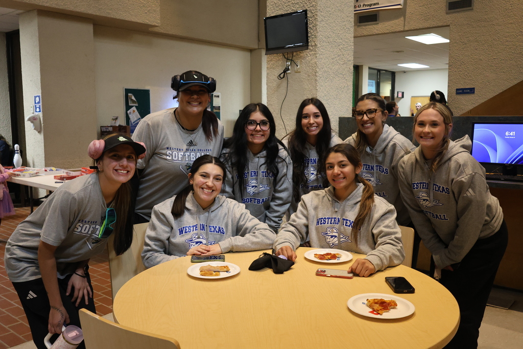 WTC Softball students pose together while attending Student Center Game Night.
