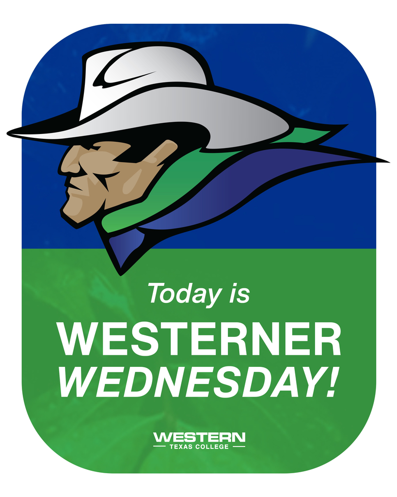 Graphic with mascot and logo that reads "Today is Westerner Wednesday."