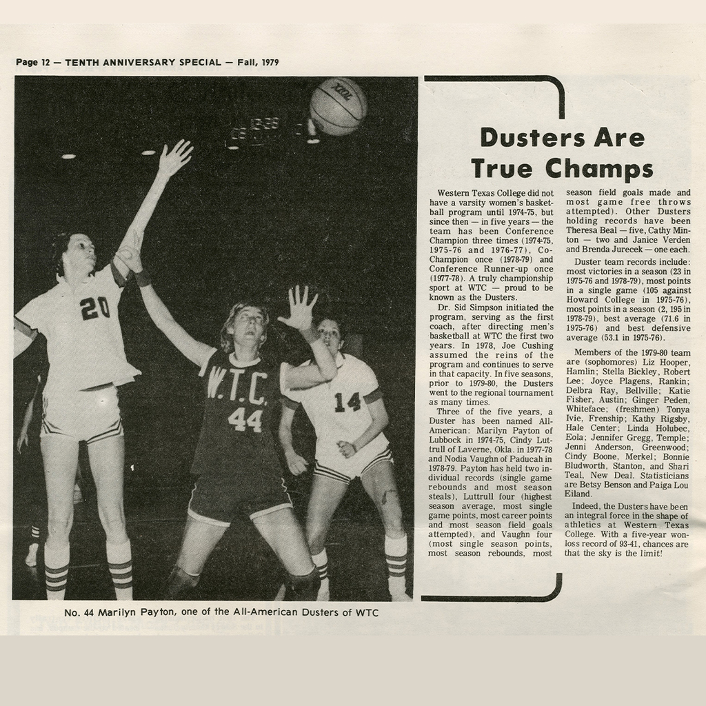 WTC Basketball game news article and photo