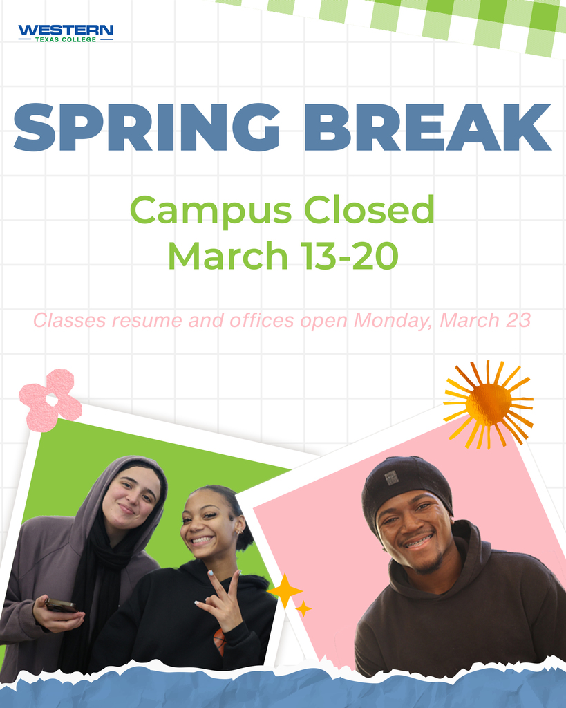 Spring Break graphic with photos of students