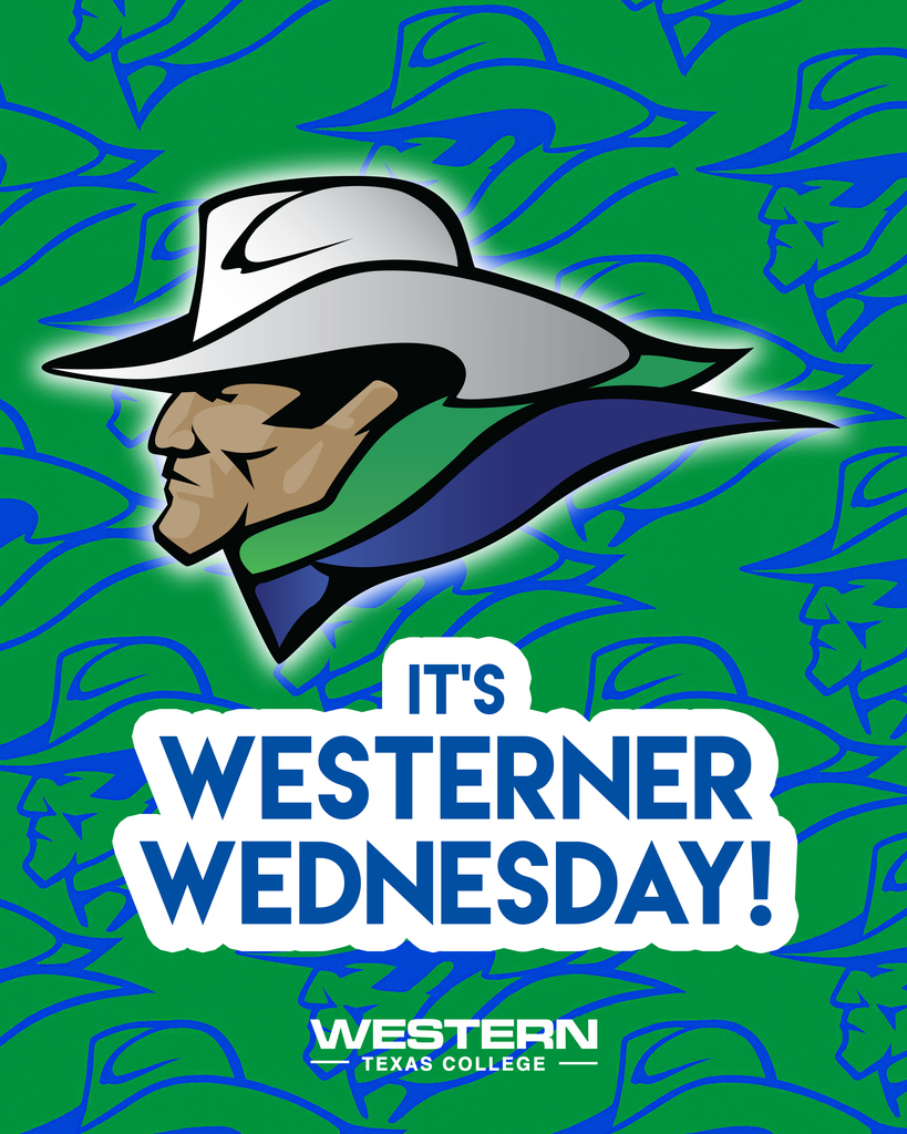 Graphic with mascot and logo proclaiming, "it's Westerner Wednesday!"