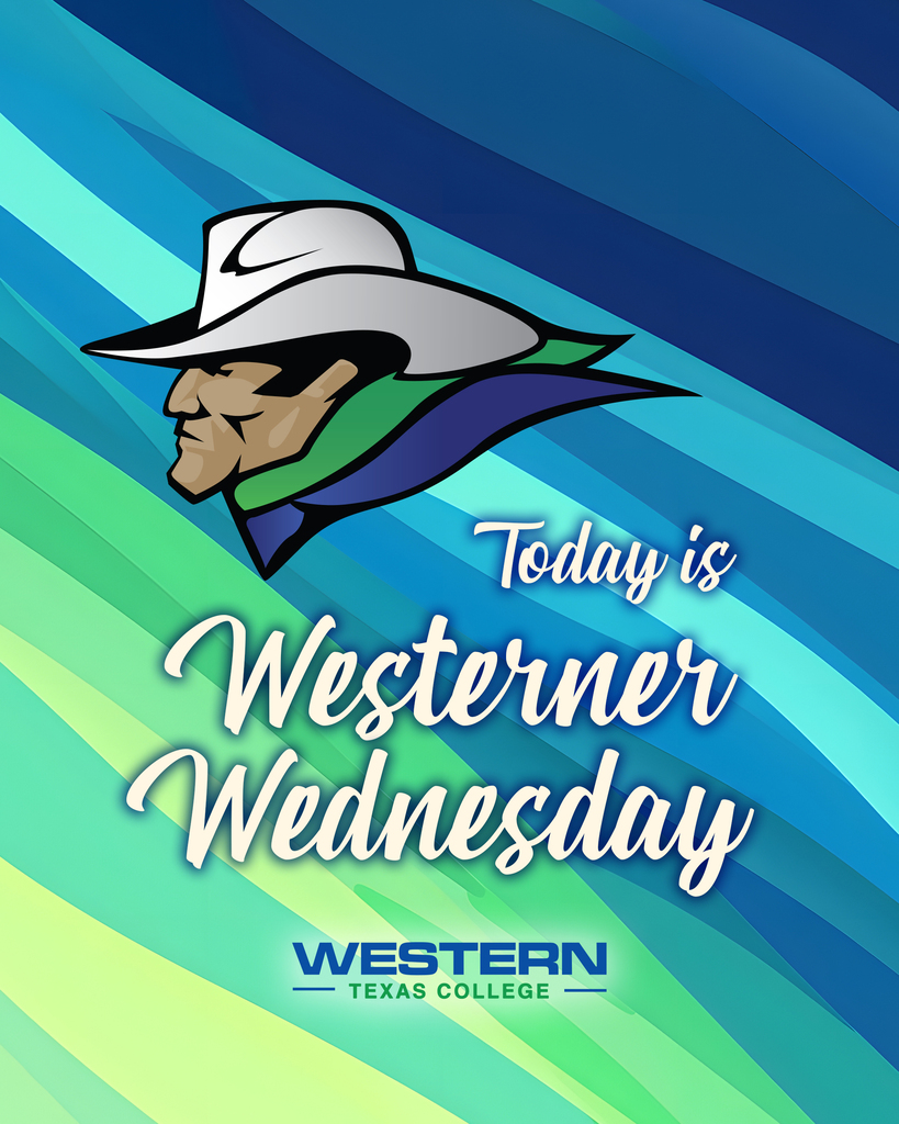 Graphic with mascot and logo announcing that today is Westerner Wednesday.