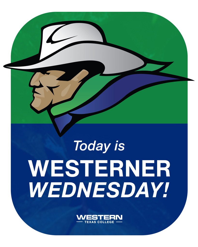 Graphic with mascot and logo that reads, "Today is Westerner Wednesday."