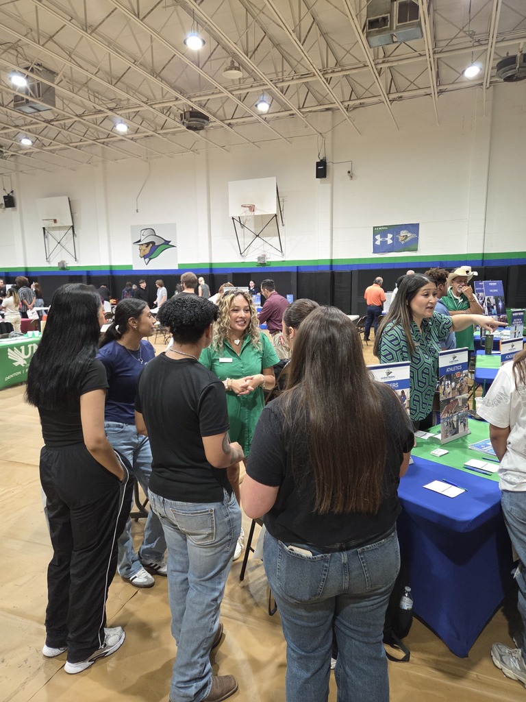 Students talk with Western Texas College representatives at information tables during the WTC College Fair.