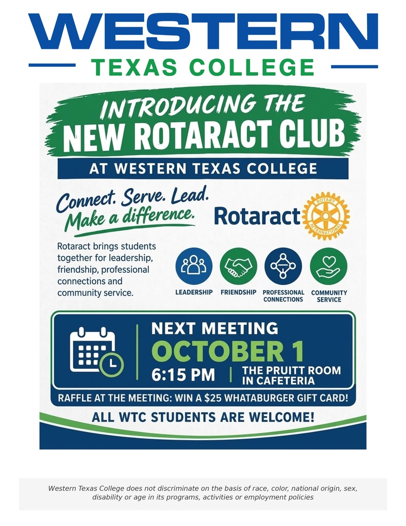 Graphic with details for Rotaract meeting on October 1.